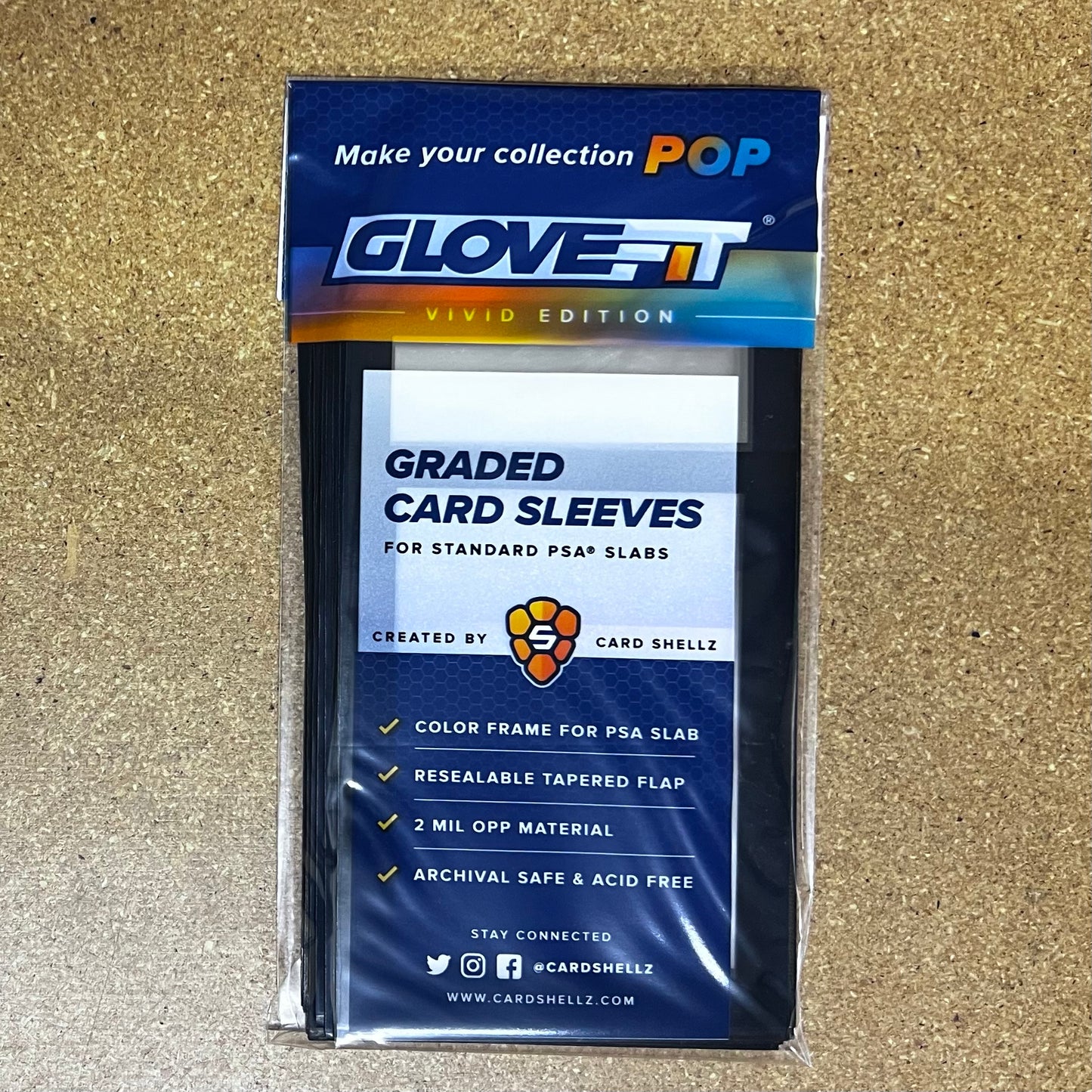 Glove-Fit VIVID Edition Sleeves Black for PSA Slabs